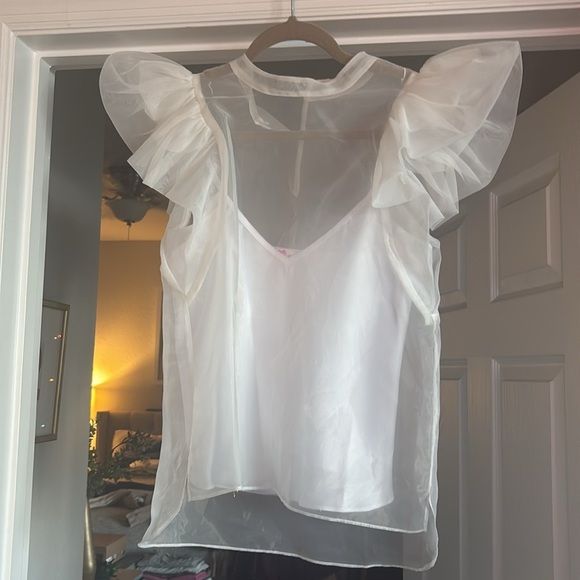 Buddy Love Tops - Buddy Love Ruffle Sleeve White blouse